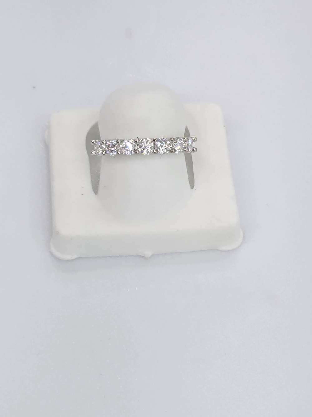 925 Sterling Silver Moissanite Diamond Eternity Ring Band